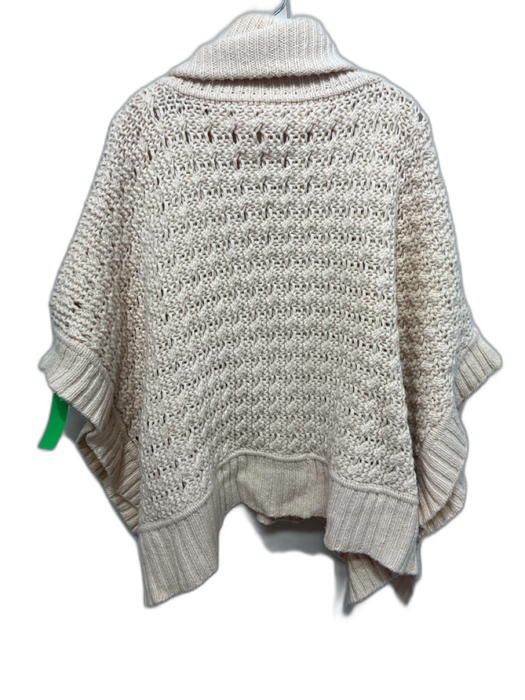 Margaret O'leary Size 1 Cream Lambswool Blend Chunky Knit Turtleneck Sweater Cream / 1