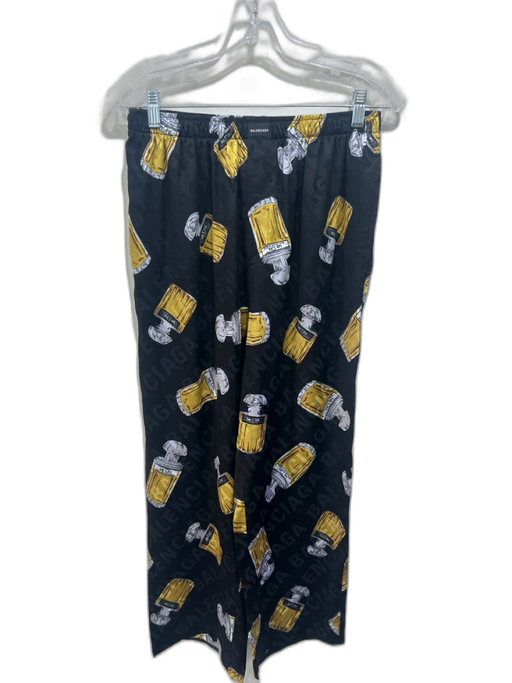 Balenciaga Size S / 34 Black, White, Gold Silk Drawstring Waist High Rise Pants Black, White, Gold / S / 34