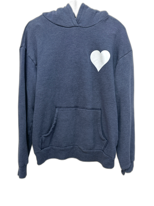 SPRWMN Size S Washed Blue Polyester Blend Fleece Hoodie Heart Jogger Pant Set Washed Blue / S