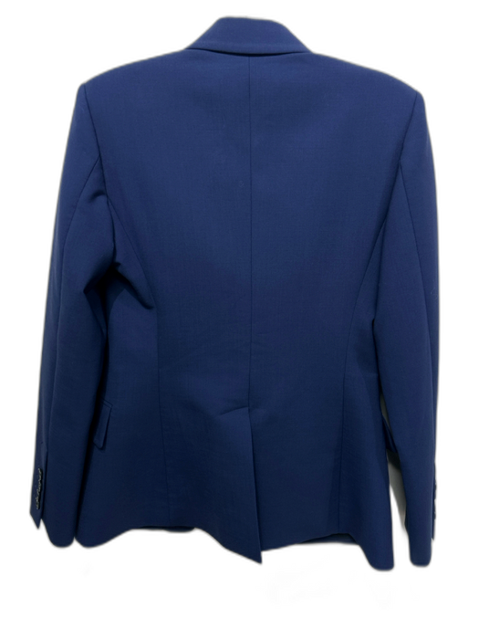 Altuzarra Size 40 Blue Wool Blend Shoulder Pads Flap Pockets One Button Jacket Blue / 40