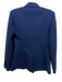 Altuzarra Size 40 Blue Wool Blend Shoulder Pads Flap Pockets One Button Jacket Blue / 40