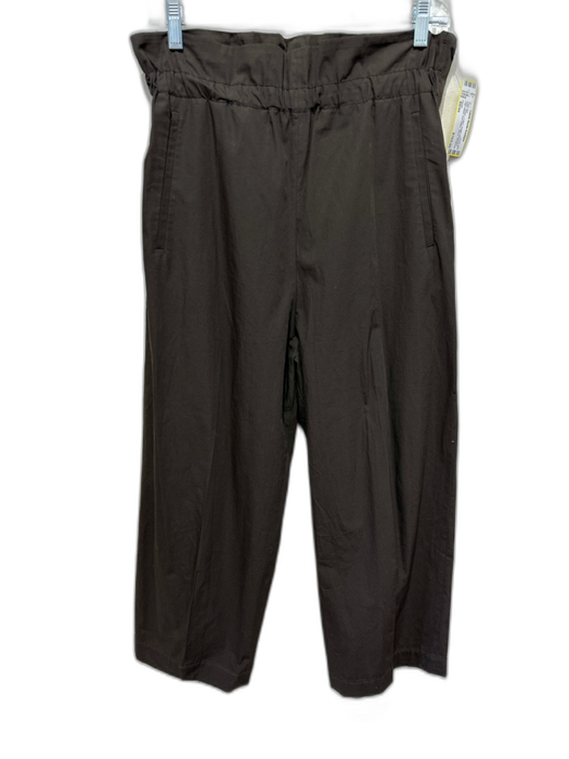Hache Size 42/44 Brown Cotton Elastic Waistband High Waist One Button Pant Set Brown / 42/44