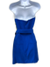Victoria Beckham Size 4 Blue Viscose Blend Strapless Paneled Pleated Front Dress Blue / 4