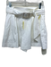 Oscar de la Renta Size 6 White Cotton Blend Pleated Front Side Zip Flare Shorts White / 6