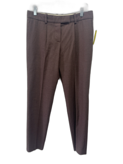 Chloe Size 38 Brown Wool Blend Front Pleat Trouser Hook & Zip Fly Tapered Pants Brown / 38