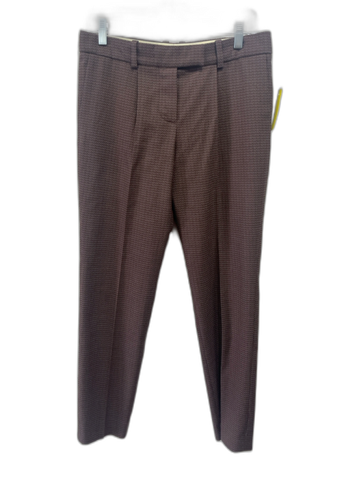 Chloe Size 38 Brown Wool Blend Front Pleat Trouser Hook & Zip Fly Tapered Pants Brown / 38