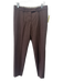 Chloe Size 38 Brown Wool Blend Front Pleat Trouser Hook & Zip Fly Tapered Pants Brown / 38