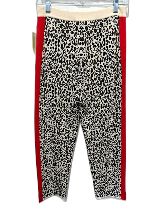 Stella McCartney Size 36 Cream, Black & Red Wool Blend Elastic Waistband Pants Cream, Black & Red / 36