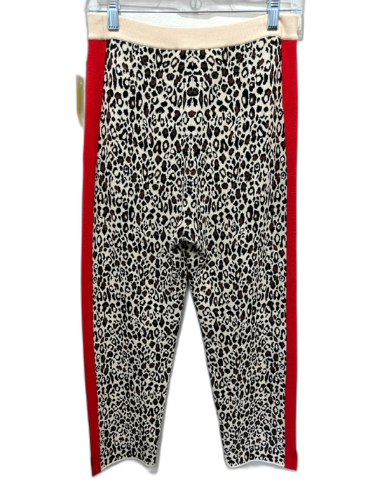 Stella McCartney Size 36 Cream, Black & Red Wool Blend Elastic Waistband Pants Cream, Black & Red / 36