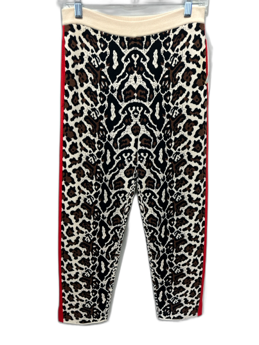 Stella McCartney Size 36 Cream, Black & Red Wool Blend Elastic Waistband Pants Cream, Black & Red / 36