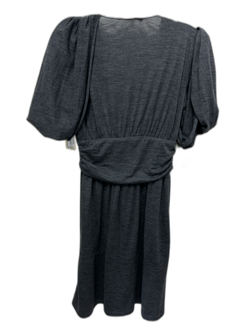 Prada Size S Gray Missing Fabric Tag Heathered V Neck Gathered Waist Dress Gray / S