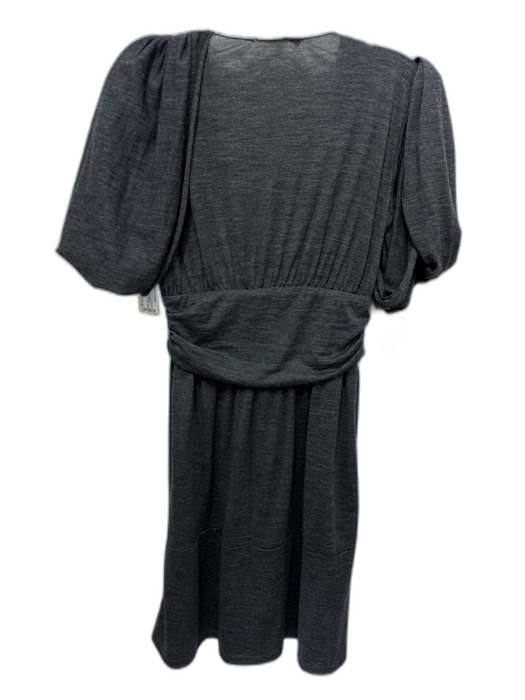 Prada Size S Gray Missing Fabric Tag Heathered V Neck Gathered Waist Dress Gray / S