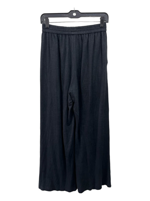 NKD T Size S Black Linen High Rise Elastic Waist Wide Leg Pants Black / S