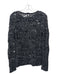 Saint Laurent Size Medium Black & Silver Polyester Blend Open Knit Sweater Black & Silver / Medium