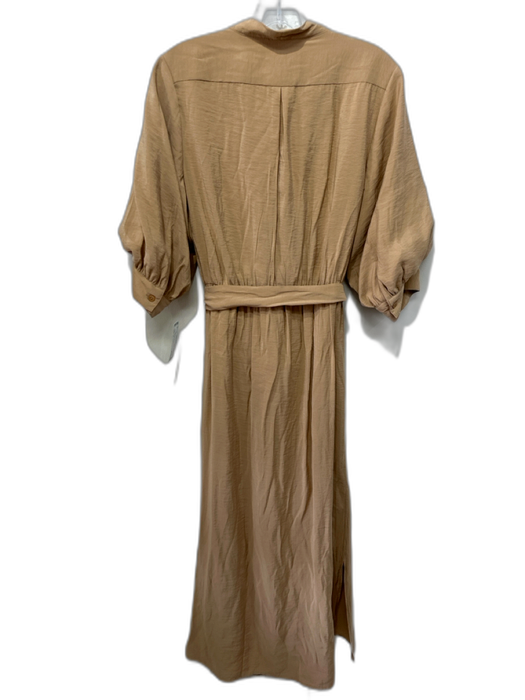 Brochu Walker Size M Tan Short Balloon Sleeve Surplice Side Slit Maxi Dress Tan / M