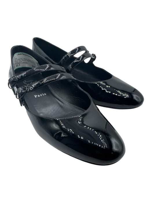 Christian Louboutin Shoe Size 40.5 Black Patent Leather Round Toe Flats Black / 40.5