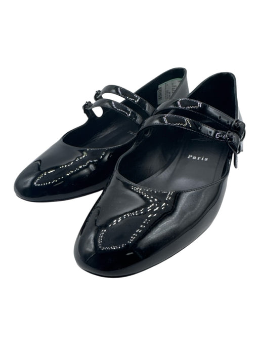 Christian Louboutin Shoe Size 40.5 Black Patent Leather Round Toe Flats Black / 40.5
