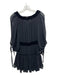 Misa Size XS Black Polyester Off Shoulder Elastic Waist Velvet Detail Dress Black / XS