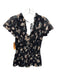 Rebecca Taylor Size S Black, Beige, Multi Silk & Viscose floral print Tiered Top Black, Beige, Multi / S