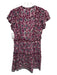 Sea New York Size 4 Purple, Navy, Beige Viscose Abstract Print V Neck Dress Purple, Navy, Beige / 4