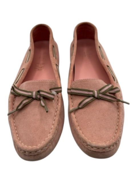 Gucci Shoe Size 8 Pink & Green Suede Bow Tie Round Toe Flats Pink & Green / 8