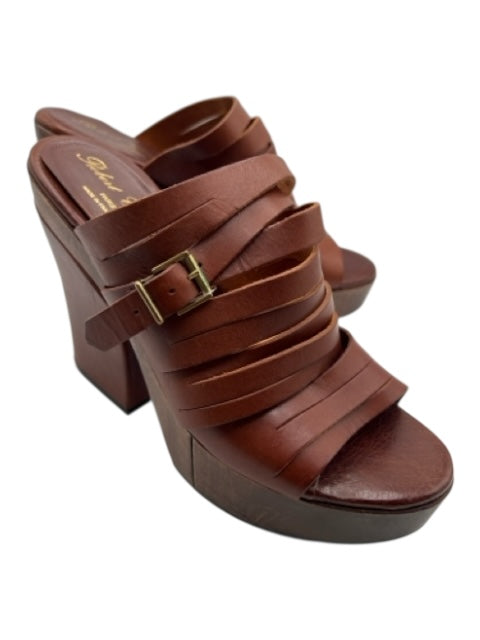 Robert Clergerie Shoe Size 8.5 Brown Leather Buckle Detail Almond Toe Sandals Brown / 8.5