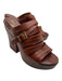 Robert Clergerie Shoe Size 8.5 Brown Leather Buckle Detail Almond Toe Sandals Brown / 8.5