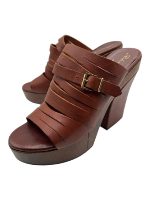 Robert Clergerie Shoe Size 8.5 Brown Leather Buckle Detail Almond Toe Sandals Brown / 8.5