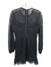 Bardot Size 8 Black Polyester Long Sleeve Crochet Lace Sheer Dress Black / 8