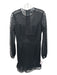 Bardot Size 8 Black Polyester Long Sleeve Crochet Lace Sheer Dress Black / 8