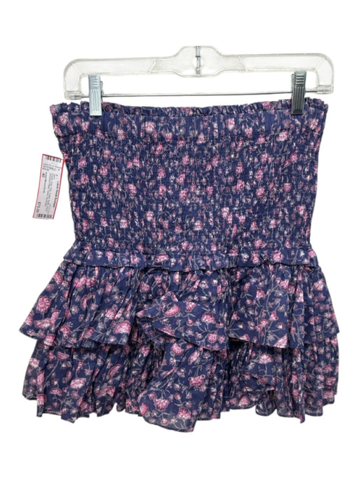 Isabel Marant Etoile Size 40 Purple, Gray, Pink Cotton Ruffle Floral Skirt Purple, Gray, Pink / 40