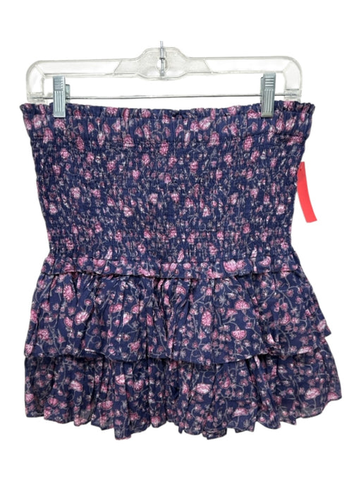 Isabel Marant Etoile Size 40 Purple, Gray, Pink Cotton Ruffle Floral Skirt Purple, Gray, Pink / 40