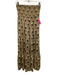 Perry Walker Size 1 Beige, Black, Gold Silk Blend Smocked Waist Band Fans Skirt Beige, Black, Gold / 1