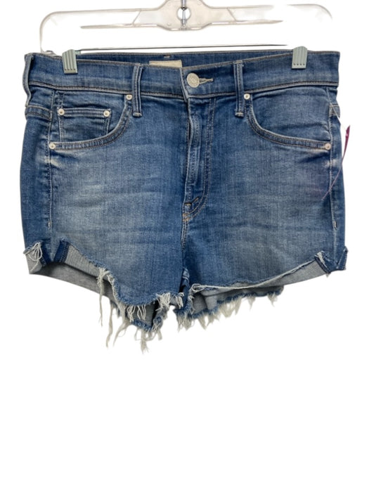 Mother Size 26 Medium Wash & Red Cotton Denim Heart Detail High Rise Shorts Medium Wash & Red / 26