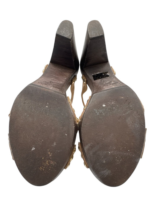 Jimmy Choo Shoe Size 39 Tan & brown Suede Gold hardware Ankle Strap Heel Sandals Tan & brown / 39