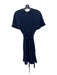 Shoshanna Size 8 Navy Triacetate Blend 1/2 Button Short Sleeve Tulip Hem Dress Navy / 8