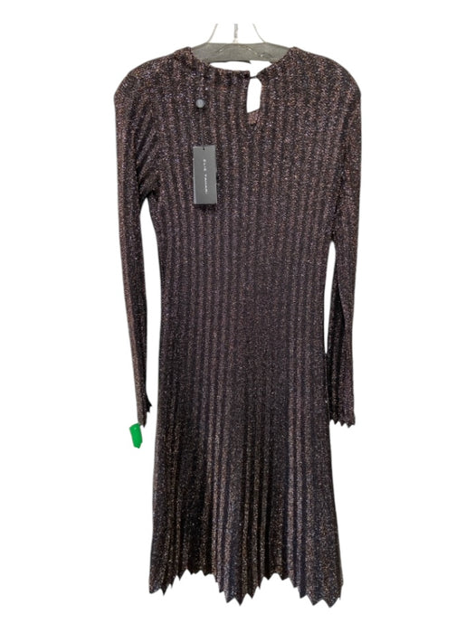 Elie Tahari Size S Brown & Black Viscose & Nylon Blend Metallic Shimmer Dress Brown & Black / S