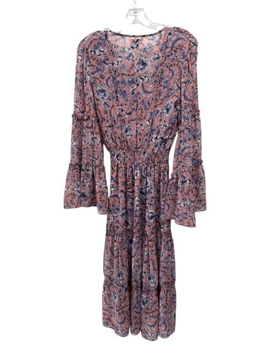 Misa Size XS Pink, Purple, White Polyester Chiffon Floral Smocked Waist Dress Pink, Purple, White / XS