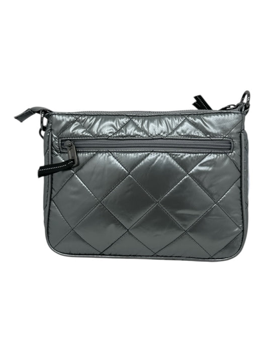 Oliver Thomas Gunmetal Silver Polyester Quilted Zip Crossbody Bag Gunmetal Silver / S