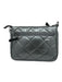 Oliver Thomas Gunmetal Silver Polyester Quilted Zip Crossbody Bag Gunmetal Silver / S