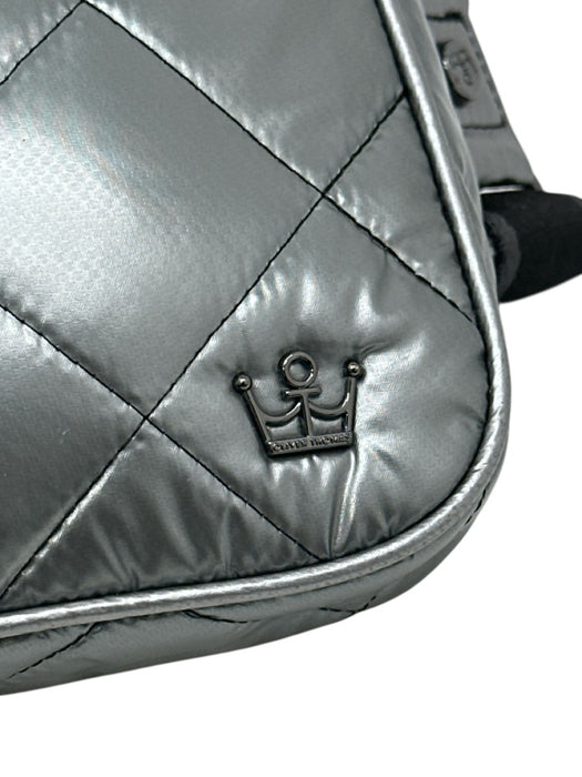 Oliver Thomas Gunmetal Silver Polyester Quilted Zip Crossbody Bag Gunmetal Silver / S