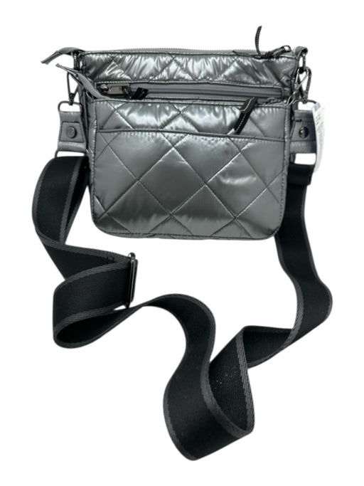 Oliver Thomas Gunmetal Silver Polyester Quilted Zip Crossbody Bag Gunmetal Silver / S