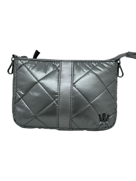 Oliver Thomas Gunmetal Silver Polyester Quilted Zip Crossbody Bag Gunmetal Silver / S