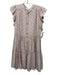 Marie Oliver Size S Orange, White & Black Rayon & Silk Short Sleeve Tiered Dress Orange, White & Black / S