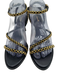 Larroude Shoe Size 8.5 Black & Gold Leather Pointed Rounded Toe Strappy Sandals Black & Gold / 8.5