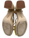 Larroude Shoe Size 8.5 Beige & Gold Raffia Square Toe Platform Sandals Beige & Gold / 8.5