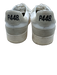 P448 Shoe Size 40 White & Gray Leather Color & Fabric Block Perforated Sneakers White & Gray / 40