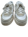P448 Shoe Size 40 White & Gray Leather Color & Fabric Block Perforated Sneakers White & Gray / 40