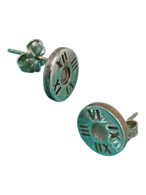 Tiffany & Co Silver Tone 925 Sterling Silver Circle Stud Dustbag Inc. Earrings Silver Tone