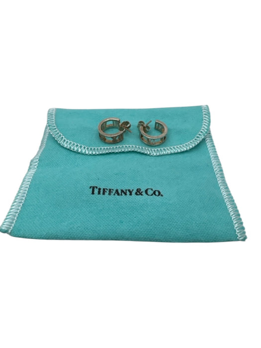 Tiffany & Co Silver 925 Sterling Silver Open Hoop Post Back Earrings Silver